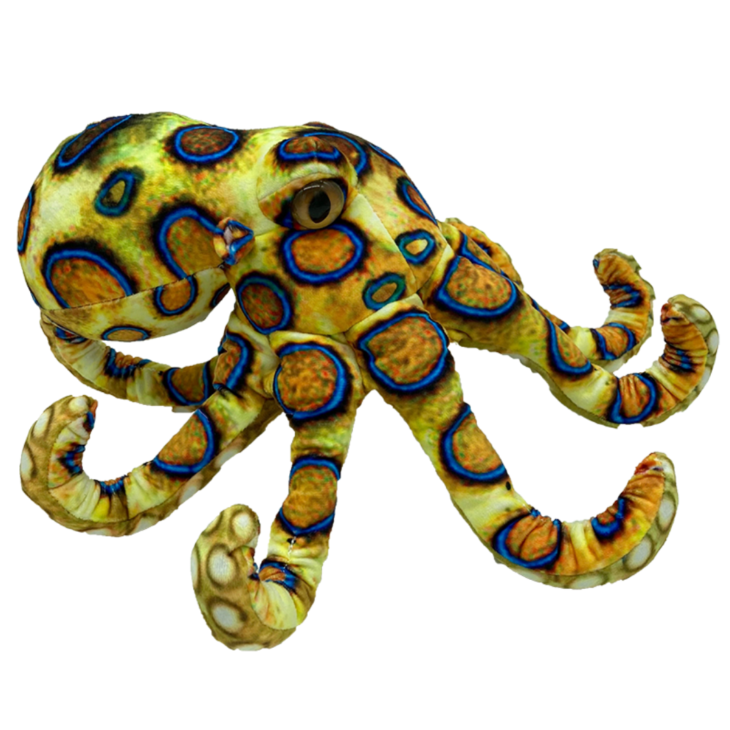 Blue octopus top stuffed animal